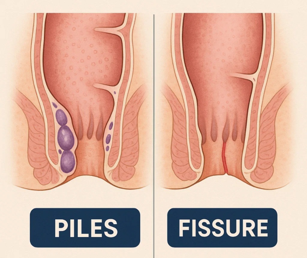 Image of Difference Between Piles and Fissure