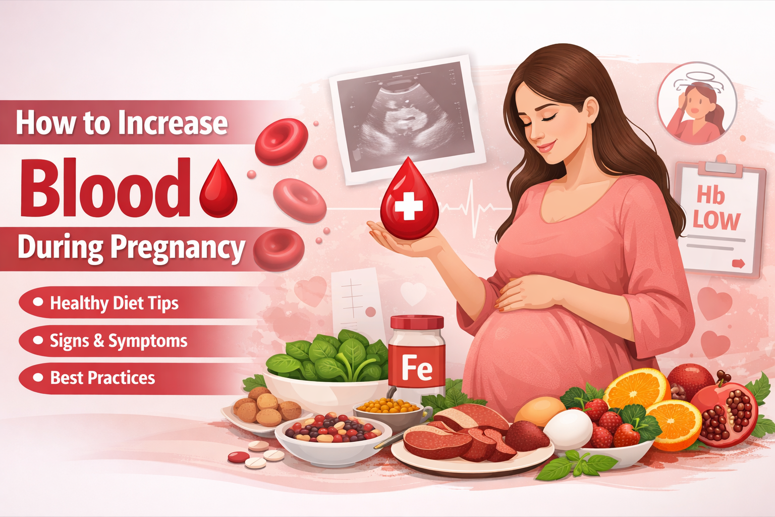 Pregnant women with fruits