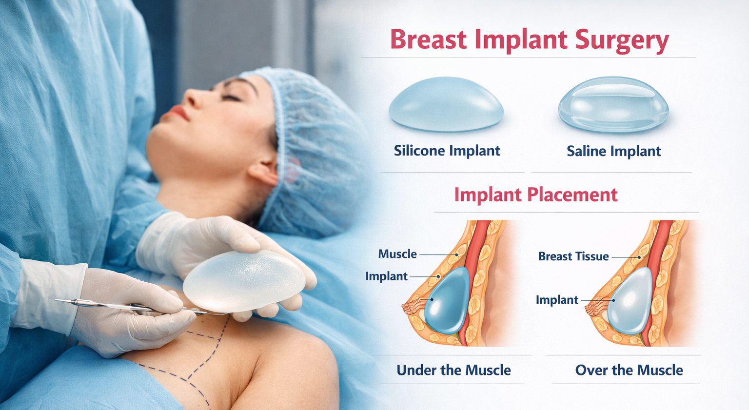 Image of a woman consulting doctor about breast implant surgery