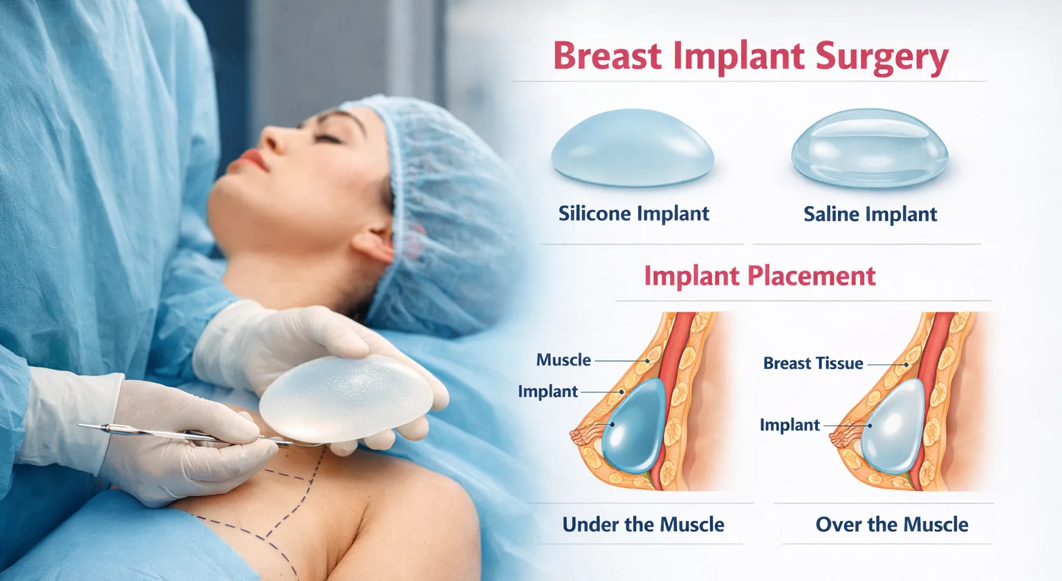 woman consulting doctor about breast implant surgery