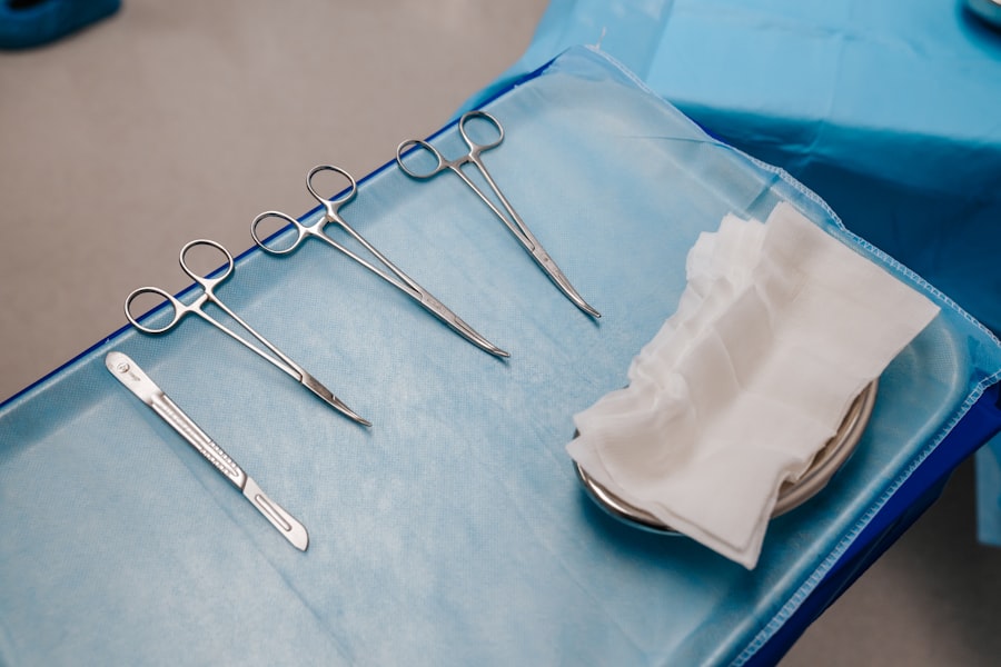 Sterile surgical instrument set prepared in the operating theatre at Kapadia Hospital, Mumbai